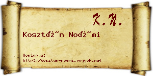 Kosztán Noémi névjegykártya